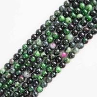 Ruby u Zoisite Perla, Krug, uglađen, možete DIY & različite veličine za izbor, 3-8mm, Prodano Per Približno 14.96 inčni Strand