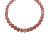 Strawberry Quartz Χάντρα, Γύρος, DIY & πολύπλευρη, 8mm, Sold Per 14.96 inch Strand