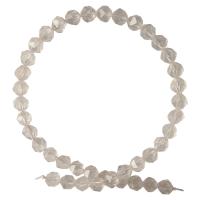 Perle prirodne kvarca, Vedro Kvarc, Krug, Star Cut Faceted & možete DIY & različite veličine za izbor, bijel, 8-10mm, Prodano Per Približno 14.96 inčni Strand