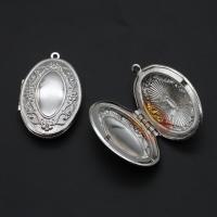 Zinc Alloy Locket Vedhæng, sølv, 36-57mm, 10pc'er/Bag, Solgt af Bag