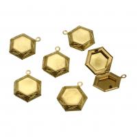 Zinc Alloy Locket Vedhæng, Messing, Polygon, flere farver til valg, 25mm, 10pc'er/Bag, Solgt af Bag