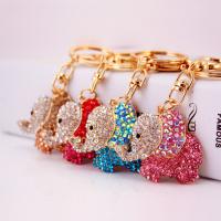 Zinc Alloy Key Clasp with Czech Rhinestone Elephant high quality plated fashion jewelry & for woman & enamel Sold By PC