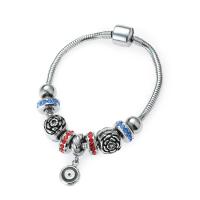 Bracelet European , Acier inoxydable 316, poli, longueur différente pour le choix & unisexe & avec strass, couleur originale, 8-12mm, Vendu par PC