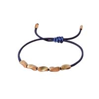 Messing-Armbänder, Terylen Schnur, mit Messing, goldfarben plattiert, Einstellbar & unisex, keine, Länge 7.5 ZollInch, verkauft von PC