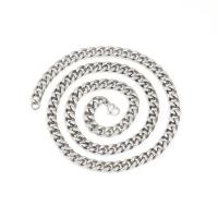 Stainless Steel Chain Necklace 304 Stainless Steel Galvanic plating Unisex silver color - Sold By PC