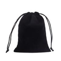 velours de coton Sac drawstring, durable & normes différentes pour le choix, noire, 70x90mm-200x250mm, Vendu par PC