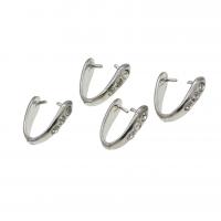 Zinc Alloy Pinch Bail, met strass, zilver, 12-15mm, 10pC's/Bag, Verkocht door Bag