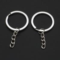 Zinc Alloy Sleutelhanger kabel Ring, zilver, 43mm, 50pC's/Bag, Verkocht door Bag