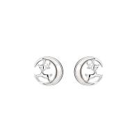 Goujon Laiton, pour femme, argent, 13mm, Vendu par paire