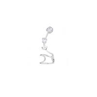 Trendy ear cuffs, Messing, micro pave zirconia & voor vrouw, zilver, 11x28mm, Verkocht door PC