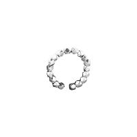 laiton Cuff Bague, Placage, Réglable & pour femme, argent, 17mm, Vendu par PC