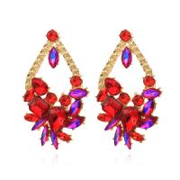 Zinc Alloy Drop Earrings high quality plated fashion jewelry & for woman & with rhinestone Sold By Pair