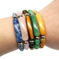 Gemstone Bracciali, Pietra naturale, with 304 acciaio inox, materiali diversi per la scelta & unisex & anti-fatica, nessuno, 40mm,8mm, Lunghezza Appross. 7.87 pollice, Venduto da PC