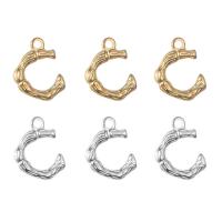 Cruach dhosmálta pendants Litir, 304 Cruach dhosmálta, Litir C, Platani Galvanic, jewelry faisin, dathanna níos mó le haghaidh rogha, 13x19mm, Díolta De réir PC