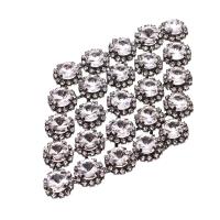 Ijzer broche bevindingen, Rhombus, met strass, zilver, 142mm, 50pC's/Bag, Verkocht door Bag