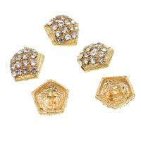 Ijzer Shank Button, met strass, gouden, 17mm, 10pC's/Bag, Verkocht door Bag