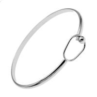 laiton bracelet manchette, pour femme, argent, 67mm, 10PC/sac, Vendu par sac