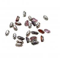 Eisen flache Hinterseite Cabochon, mit Strass, gemischte Farben, 15mm, 50PCs/Tasche, verkauft von Tasche