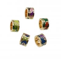 Iron European Large Hole Beads DIY & enamel mixed colors 8-10mm Sold By Bag