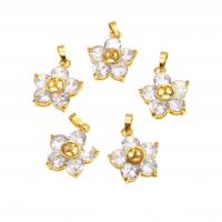 Cubic Zirconia Micro Pave bronze Pingente, cobre, Estrela, micro pavimento em zircônia cúbica, dourado, 19mm, 10PCs/Bag, vendido por Bag