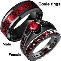 Anillos para Parejas, aleación de zinc, chapado, Joyería & unisexo & diverso tamaño para la opción & diferentes estilos para la opción & para la pareja & con diamantes de imitación, dos diferentes colores, Vendido por UD