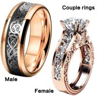 Anillos para Parejas, aleación de zinc, chapado, Joyería & unisexo & diverso tamaño para la opción & diferentes estilos para la opción & para la pareja, dos diferentes colores, agujero:aproximado 5mm, Vendido por UD