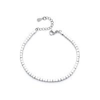 Messing Armbanden, met 1.19 extender keten, platinum plated, mode sieraden, platina kleur, nikkel, lood en cadmium vrij, 2.50mm, Lengte 15 cm, Verkocht door PC