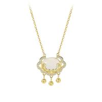 Kubieke Zircon Micro effenen Sterling zilveren ketting, 925 sterling zilver, met witte Chalcedoon, plated, micro pave zirconia & voor vrouw, meer kleuren voor de keuze, Lengte Ca 15.74 inch, Verkocht door PC