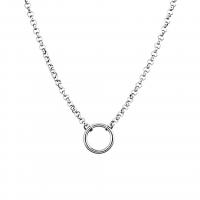 Collier d'acier titane, unisexe, argent, Longueur Environ 45 cm, Vendu par PC