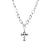 Tíotáiniam Cruach muince, Cruach Tíotáiniam, unisex & le rhinestone, airgid, Fad Thart 45 cm, Díolta De réir PC