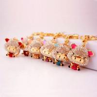 Zinc Alloy Key Clasp with Czech Rhinestone Pig high quality plated fashion jewelry & enamel Sold By PC