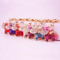 Zinc Alloy Key Clasp with Czech Rhinestone Unicorn high quality plated fashion jewelry & enamel Sold By PC