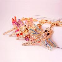 Zinc Alloy Key Clasp with Czech Rhinestone Dragonfly high quality plated fashion jewelry & Unisex & enamel Sold By PC