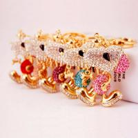 Zinc Alloy Key Clasp with Czech Rhinestone Dog high quality plated fashion jewelry & Unisex & enamel Sold By PC