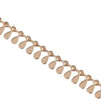 Mässing Dekorativa Chain, Dropp, 14K guldpläterad, DIY, 7*3mmu30013mm, Säljs av m