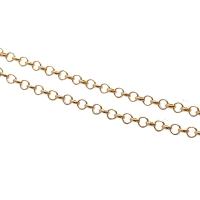 Messing Oval Chain, Ovaal, 14K vergulde, DIY, 5mmu30013.8mmu30012mm, Verkocht door m