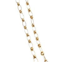 Mässing Dekorativa Chain, 14K guldpläterad, DIY, 7MMu30018*14MMu30010.6MM, Säljs av m