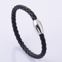 cuir PU bracelet, avec alliage de zinc, Placage, magnétique & pour homme, plus de couleurs à choisir, Longueur 8.27 pouce, 5PC/lot, Vendu par lot