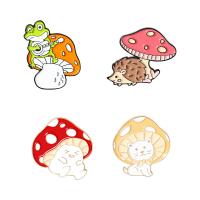 Zinc Alloy Brooches mushroom stoving varnish Unisex nickel lead & cadmium free 23-30mm Sold By Lot