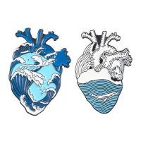 Enamel Brooch Zinc Alloy Heart plated Unisex nickel lead & cadmium free Sold By Lot