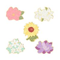 Broches de aleación de zinc, Flor, barniz de secado al horno, unisexo & diferentes estilos para la opción, libre de níquel, plomo & cadmio, 28mm, 10PCs/Grupo, Vendido por Grupo