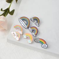 Enamel Brooch Zinc Alloy Rainbow plated Unisex nickel lead & cadmium free 33-40mm Sold By Lot