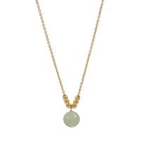 925 Sterling Silver Necklaces with Hetian Jade gold color plated for woman Length Approx 15.74 Inch Sold By PC