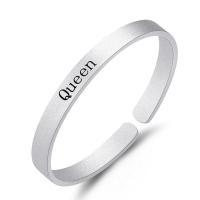 Messing Manchet Bangle, plated, voor vrouw, zilver, 7.10mm, Verkocht door PC