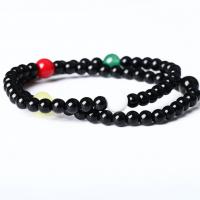 Pulseiras de pedras preciosas, Pedra natural, unissex, cores misturadas, 6mm, comprimento Aprox 19 cm, vendido por PC