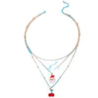 Collier de mode Multi couche, alliage de zinc, multicouche & Bijoux de Noël & pour femme & émail, couleurs mélangées, Longueur 45.7 cm, Vendu par PC