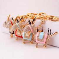 Zinc Alloy Key Clasp with Czech Rhinestone Donkey high quality plated fashion jewelry & Unisex & enamel Sold By PC