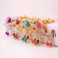 Zinc Alloy Key Clasp with Czech Rhinestone Dog high quality plated fashion jewelry & Unisex & enamel Sold By PC