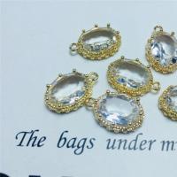 Crystal Hangers, Kristal, met Messing, ellips, gold plated, DIY, meer kleuren voor de keuze, 10x14mm, 50pC's/Bag, Verkocht door Bag