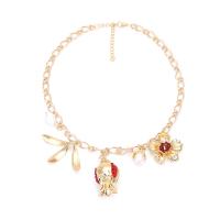 Zinklegering armbandkettingen, Zinc Alloy, met Plastic Pearl, met 2.75inch extender keten, fruit, gold plated, Bohemien stijl & voor vrouw, nikkel, lood en cadmium vrij, Lengte Ca 18.1 inch, Verkocht door PC